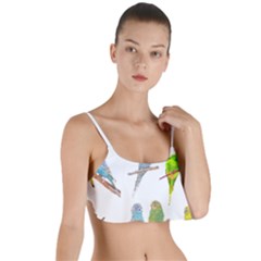 Parakeet T-shirtlots Of Colorful Parakeets - Cute Little Birds T-shirt Layered Top Bikini Top  by EnriqueJohnson