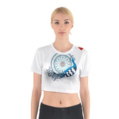 Peacock T-shirtsteal Your Heart Peacock 75 T-shirt Cotton Crop Top