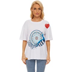 Peacock T-shirtsteal Your Heart Peacock 75 T-shirt Oversized Basic T-Shirt