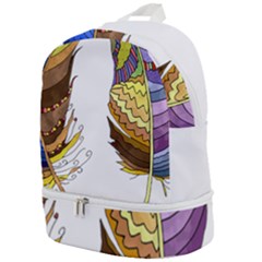 Feathers Design T- Shirtfeathers T- Shirt Zip Bottom Backpack