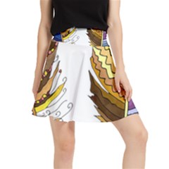 Feathers Design T- Shirtfeathers T- Shirt Waistband Skirt
