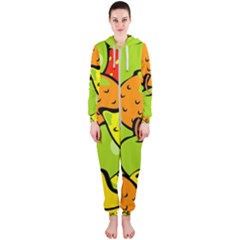 Fruit Food Wallpaper Hooded Jumpsuit (ladies)