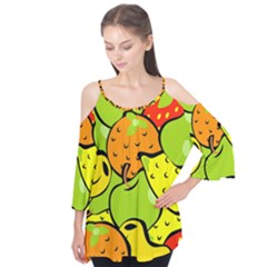 Fruit Food Wallpaper Flutter Sleeve T-shirt 