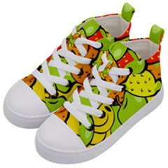 Fruit Food Wallpaper Kids  Mid-top Canvas Sneakers