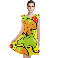 Fruit Food Wallpaper Tie Up Tunic Dress