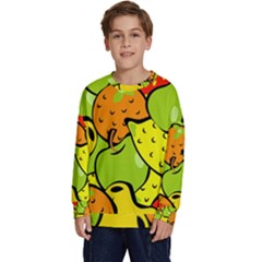 Fruit Food Wallpaper Kids  Crewneck Sweatshirt