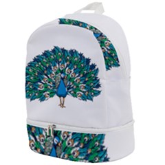 Peacock T-shirtwhite Look Calm Peacock 10 T-shirt Zip Bottom Backpack by EnriqueJohnson