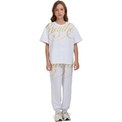Breathe T- Shirt Breathe In Gold T- Shirt (1) Kids  T-shirt And Pants Sports Set by JamesGoode