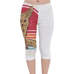 Fennec Fox T- Shirt Im Really A Fennec Fox T- Shirt Velvet Capri Leggings  by ZUXUMI