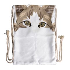 Peeking Cat T-shirtpeeking Cute Cat T-shirt Drawstring Bag (large) by EnriqueJohnson