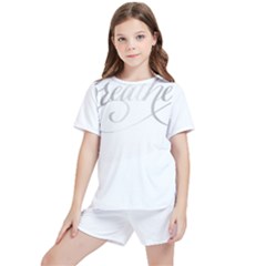 Breathe T- Shirt Breathe In Silver T- Shirt (1) Kids  T-shirt And Sports Shorts Set by JamesGoode