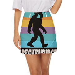 Breckenridge T- Shirt Breckenridge Colorado Bigfoot Sasquatch Retro Sunset T- Shirt Mini Front Wrap Skirt by JamesGoode