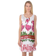 Flamingo T- Shirt Just A Girl Who Loves Flamingos And Christmas T- Shirt (1) Sleeveless Satin Nightdress by ZUXUMI