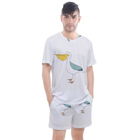 Pelican T-shirtwhite Look Calm Pelican 17 T-shirt (1) Men s Mesh T-shirt And Shorts Set by EnriqueJohnson