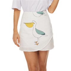 Pelican T-shirtwhite Look Calm Pelican 17 T-shirt Mini Front Wrap Skirt by EnriqueJohnson
