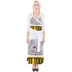 Persian Cat T-shirtnope Not Today Persian Cat 27 T-shirt Quarter Sleeve Wrap Maxi Dress by EnriqueJohnson