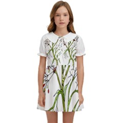 Flowers Art T- Shirtflowers T- Shirt (3) Kids  Sweet Collar Dress
