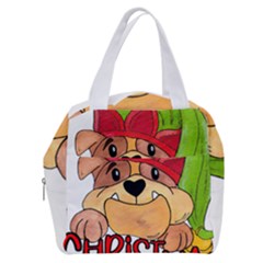 Bulldog T- Shirt Bulldog In Elf Hat T- Shirt Boxy Hand Bag by JamesGoode