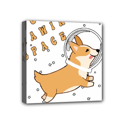 Frawing Space Dog Lover T- Shirt Cool Dog Frawing Space Dog Lover T- Shirt Mini Canvas 4  X 4  (stretched)