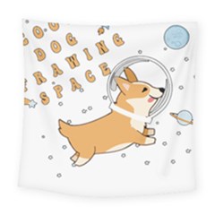 Frawing Space Dog Lover T- Shirt Cool Dog Frawing Space Dog Lover T- Shirt Square Tapestry (large) by ZUXUMI