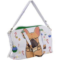 French Bulldog T- Shirt Cute French Bulldog Christmas T- Shirt (1) Canvas Crossbody Bag by ZUXUMI