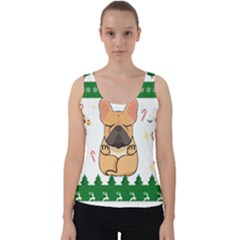 French Bulldog T- Shirt Cute French Bulldog Christmas T- Shirt Velvet Tank Top by ZUXUMI