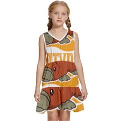 Platypus T-shirtplatypus Home T-shirt Kids  Sleeveless Tiered Mini Dress by EnriqueJohnson
