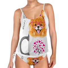 Pomeranian Dog T-shirtcute Pomeranian Dog Peeking Out Of A Mug T-shirt Tankini Set by EnriqueJohnson