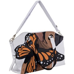 French Bulldog T- Shirt Frenchie Butterfly T- Shirt Canvas Crossbody Bag by ZUXUMI