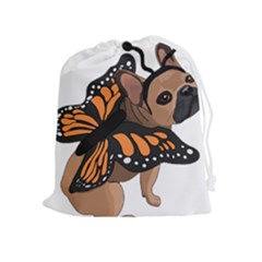 French Bulldog T- Shirt Frenchie Butterfly T- Shirt Drawstring Pouch (xl) by ZUXUMI