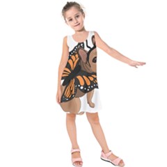 French Bulldog T- Shirt Frenchie Butterfly T- Shirt Kids  Sleeveless Dress by ZUXUMI