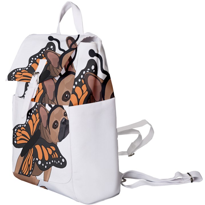 French Bulldog T- Shirt Frenchie Butterfly T- Shirt Buckle Everyday Backpack