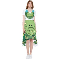 Frog Lovers Gift T- Shirtfrog T- Shirt High Low Boho Dress by ZUXUMI