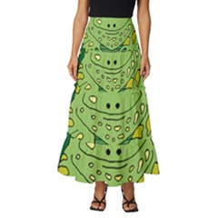 Frog Lovers Gift T- Shirtfrog T- Shirt Tiered Ruffle Maxi Skirt by ZUXUMI