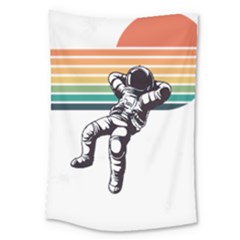 Funny Astronaut In Space T- Shirt Astronaut Relaxing In The Stars T- Shirt Large Tapestry