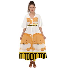 Pomeranian T-shirtnope Not Today Pomeranian 31 T-shirt Kimono Sleeve Boho Dress by EnriqueJohnson