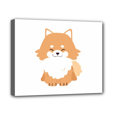 Pomeranian T-shirtwhite Look Calm Pomeranian 13 T-shirt Canvas 10  X 8  (stretched) by EnriqueJohnson