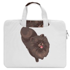 Pomeranian T-shirtwhite Look Calm Pomeranian 41 T-shirt Macbook Pro 13  Double Pocket Laptop Bag