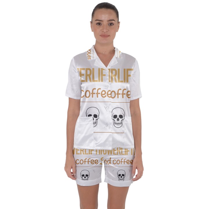 Powerlifting T-shirtif It Involves Coffee Powerlifting T-shirt Satin Short Sleeve Pajamas Set