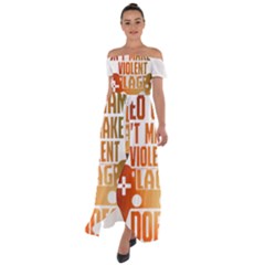 Gaming Controller Quote T- Shirt A Gaming Controller Quote Video Games T- Shirt (1) Off Shoulder Open Front Chiffon Dress