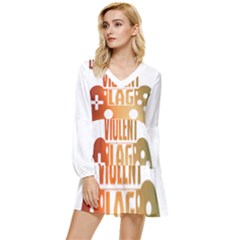 Gaming Controller Quote T- Shirt A Gaming Controller Quote Video Games T- Shirt (1) Tiered Long Sleeve Mini Dress