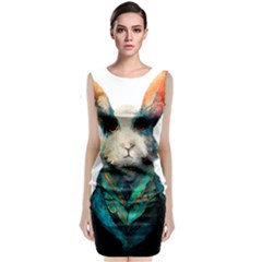 Rabbit T-shirtrabbit Watercolor Painting #rabbit T-shirt (1) Sleeveless Velvet Midi Dress by EnriqueJohnson