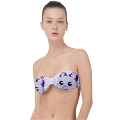 Genderfluid T- Shirt Genderfluid Pride Kawaii Cat Strawberry Milk T- Shirt Classic Bandeau Bikini Top  by ZUXUMI