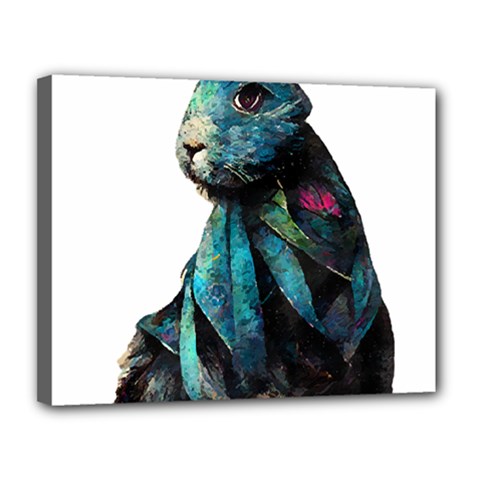 Rabbit T-shirtrabbit Watercolor Painting #rabbit T-shirt Canvas 14  X 11  (stretched) by EnriqueJohnson