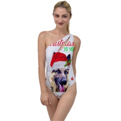 German Shepherd T- Shirt Cute German Shepherd Dog T- Shirt (1) To One Side Swimsuit by ZUXUMI