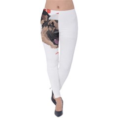 German Shepherd T- Shirt German Shepherd Merry Christmas T- Shirt (1) Velvet Leggings by ZUXUMI