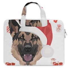 German Shepherd T- Shirt German Shepherd Merry Christmas T- Shirt (2) Macbook Pro 13  Double Pocket Laptop Bag by ZUXUMI