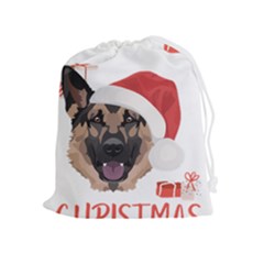 German Shepherd T- Shirt German Shepherd Merry Christmas T- Shirt (4) Drawstring Pouch (XL)