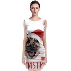 German Shepherd T- Shirt German Shepherd Merry Christmas T- Shirt (4) Classic Sleeveless Midi Dress