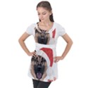 German Shepherd T- Shirt German Shepherd Merry Christmas T- Shirt (4) Puff Sleeve Tunic Top View1